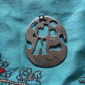 Custom Cut Flower Roots 'JN' Initials Pendant